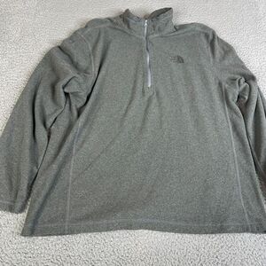The North Face Sweatshirt Mens Large Gray Tech Fleece 1/4 Zip Pullover Sweater